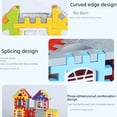 thumbnail image 1 of Bloques de construcción de casas con ventanas de colores para niños, castillo de plástico cuadrado de partículas grandes ensamblado, juguetes educativos para jardín de infantes, 1 of 4