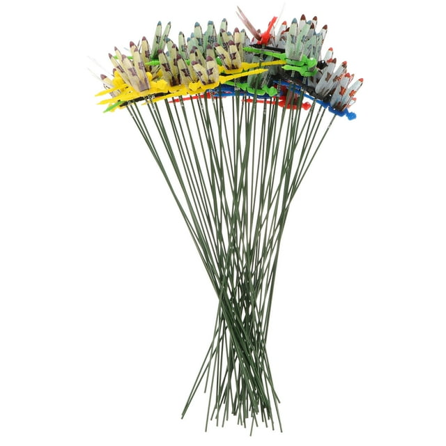50pcs Garden Dragonlies Stick Outdoor Yard Decor Decor Ornamento del patio para el jarrón de flores
