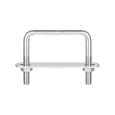

Square U-Bolts 3 Sets 67mm Inner Width 65mm Length M8 304 Stainless Steel with Nuts and Plates