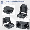 thumbnail image 3 of Gymax 3-Pack Folding Boat Seats w/ 28D Soft Sponge Padding Waterproof PVC Leather, 3 of 10
