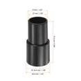 thumbnail image 2 of Uxcell Vacuum Hose Adapter Hose Reducer Converter 35mm to 32mm Black, 2 of 6