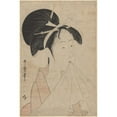 thumbnail image 3 of Kitagawa Utamaro 17x24 Black Modern Framed Museum Art Print Titled - Head of Woman Holding Towel in Her Mouth (Late 18th Century - Ca. 1806), 3 of 5