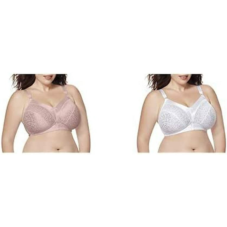 Women's Cotton Full Coverage Wirefree Non-padded Lace Plus Size Bra 50DDD