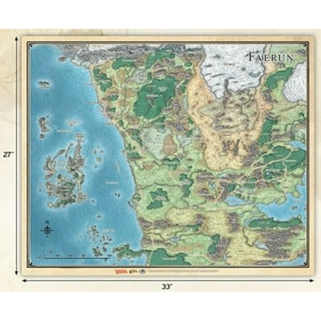 Map Of Faerun 5e High Res Dungeons & Dragons 5E Sword Coast Adventurer's Guide Faerun Map | Walmart  Canada