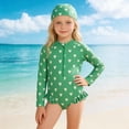 thumbnail image 1 of Girls Swimsuit Long Sleeve Rash Guard Summer Printed Bathing Suit for Toddler Beach Pool, 1 of 3