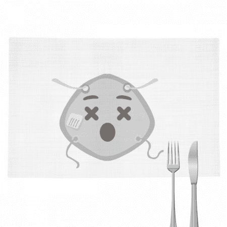 

Fainted Dazed Confused Head Expression Placemat Pad Kitchen Woven Heat Resistant Cushion Rectangle