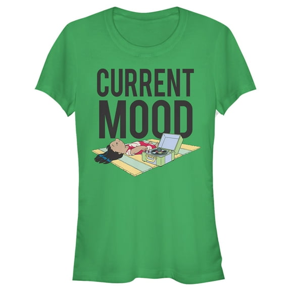 Junior's Lilo & Stitch Current Mood Graphic Tee Kelly Green 2X Large