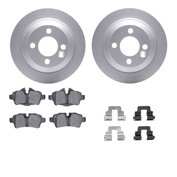 Dynamic Friction Company Rear Geospec Brake Rotors with 5000 Advanced Brake Pads includes Hardware 4512-32030
