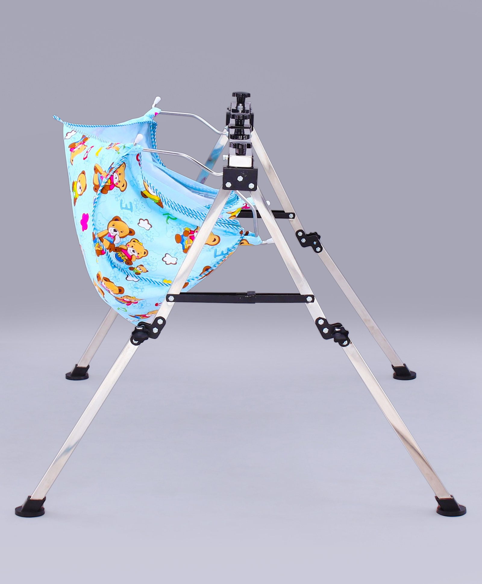 KISSATO Stainless Steel Foldable Baby, Infant Cradle with Storage Bag, Indian Style Ghodiyu, Palna