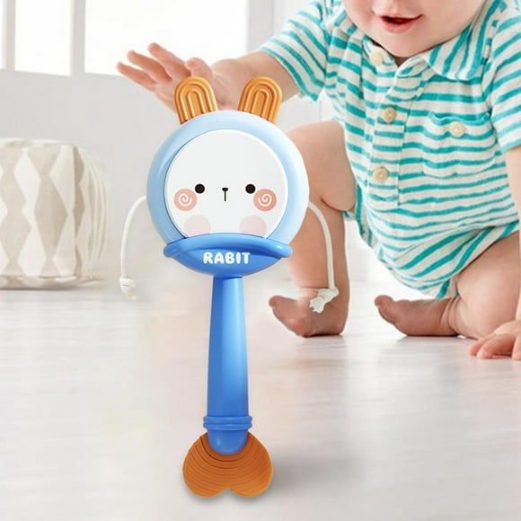 tambor sonajero,Sonajeros para bebé,tambor,juguetes para la dentición para bebés,Juguetes para bebés infantiles Mordedor Masticar Juguetes para recién nacidos,Sonajeros de juguete Azul