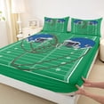 thumbnail image 5 of Erosebridal Green Field Football Full Size Sheets, Sport Bed Sheets for Men and Boys, 4 Pieces, 1 Flat Sheet, 1 Fitted Sheet and 2 Pillowcases, 5 of 6