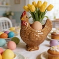 thumbnail image 1 of Cagogo Easter Egg Holder, Ceramic Chicken Shape Egg Holder for Easter Decorations, Handmade Ceramic Egg Display Stand for Easter Eggs, Easter Home Decor Table Centerpiece for Spring Holiday, 1 of 7