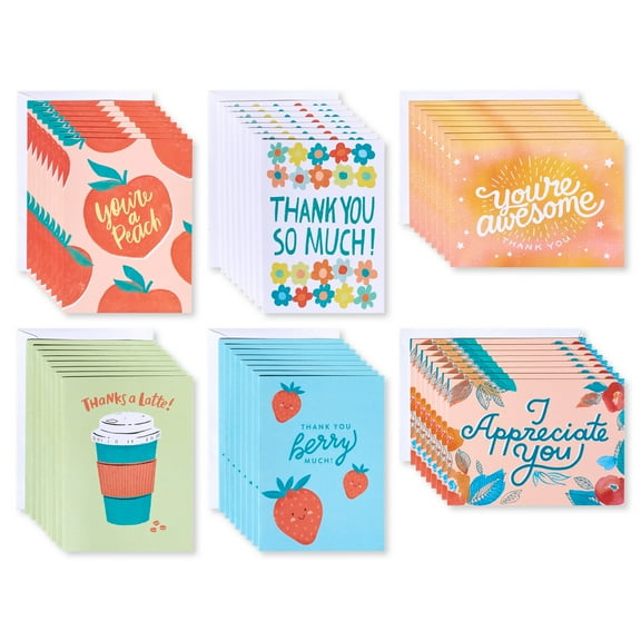 American Greetings Assorted Thank You Cards with Envelopes, Blank Inside (48-Count)