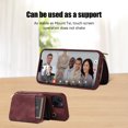 thumbnail image 4 of For iPhone 14 Zipper Card Bag Back Cover Phone Case(Wine Red), iPhone 14, 4 of 7