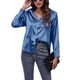 thumbnail image 1 of Blusa de manga larga de seda satinada,Camisa de manga larga para mujer Camisa con cuello vuelto para mujer Camisa de manga larga para mujer Salida de alta intensidad, 1 of 8