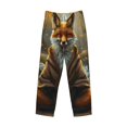 thumbnail image 2 of Vsdgher Streamside Meditating Fox Print Mens Pajama Pants Sleep & Lounge Pants, PJ Bottoms With elastic waistb and Pockets, 2 of 5