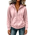 thumbnail image 3 of Zip Up Hoodies Womens Oversized Soft Comfy Layering Athletic Sweatshirts with Pockets Casual Track Jacket Drawstring Long Sleeve Sweatshirt, 3 of 7