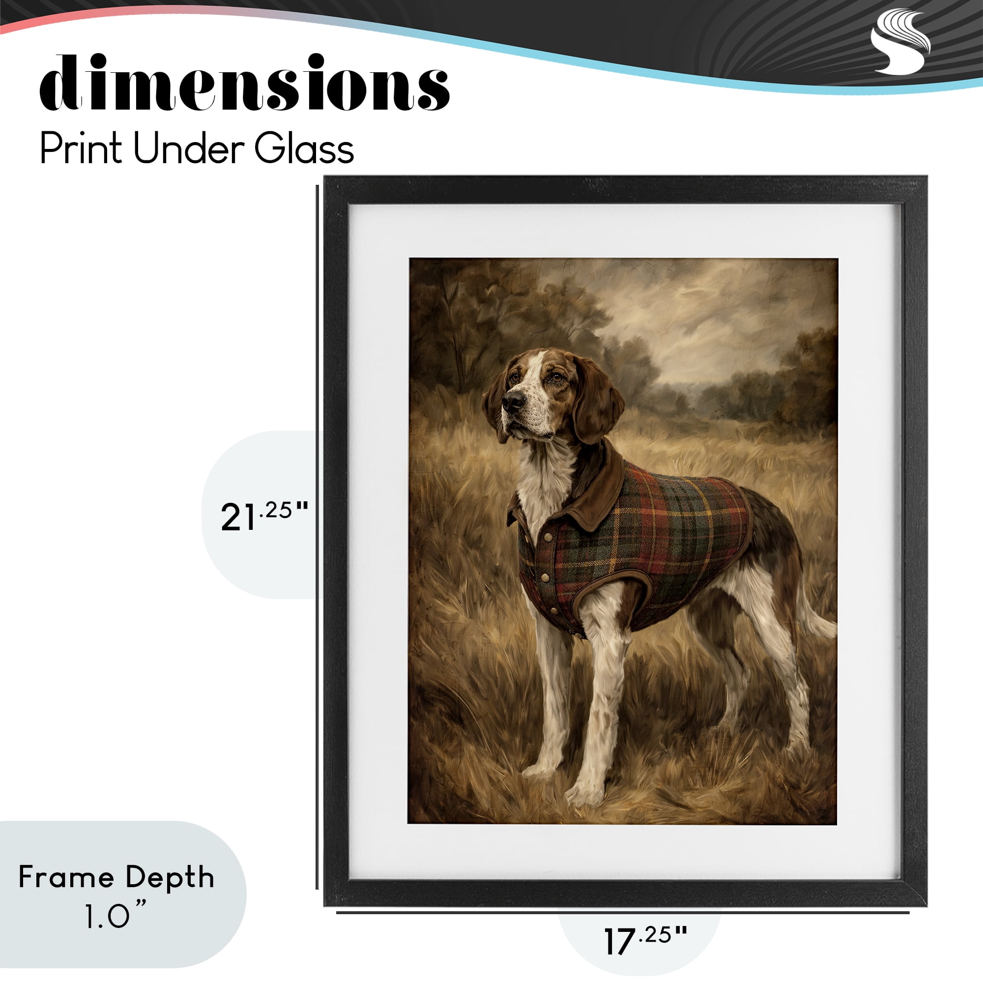 Stupell Industries Hunting Days Plaid Jacket Hound Black Framed Print Under Glass, design by Kim Allen