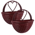 thumbnail image 3 of Miangastore Hanging Baskets Brown Plastic Simulated Rattan 2Pcs 8.7x8.7x4.1in, 3 of 8