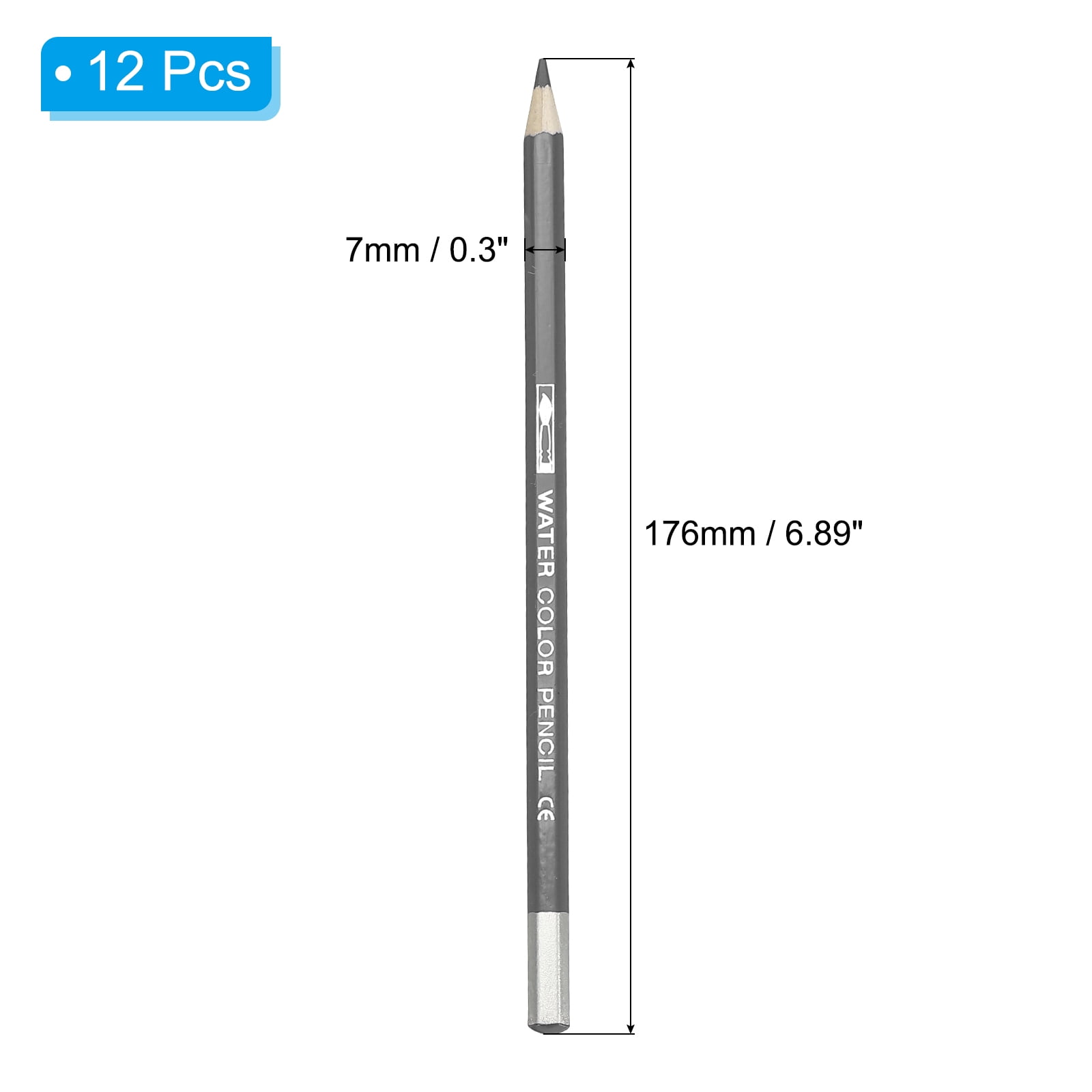 Unique Bargains Watercolor Pencil for Coloring, Drawing, Painting Gray