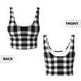 thumbnail image 6 of Uemuo White And Black Plaid Pattern Women's Sports Bra - High Impact Support, Breathable, and Comfortable Athletic Bra for Running, Yoga, and Workouts, 6 of 9