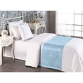 thumbnail image 2 of Art Deco Bed Runner, Classic Semi Circle Fan Like Motif Ornaments Geometric Vintage Scales, Decorative Accent Bedding Scarf for Hotels Homes & Guest Rooms, Twin, Pale Blue and White, by Ambesonne, 2 of 3