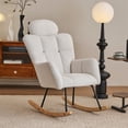 thumbnail image 6 of Kojooin Rocking Chair, Modern Upholstered Rocking Armchair With Thick Headrest, High Backrest Accent Nursery Glider Rocker Chair For Bedroom Nursery Living Room, 6 of 6