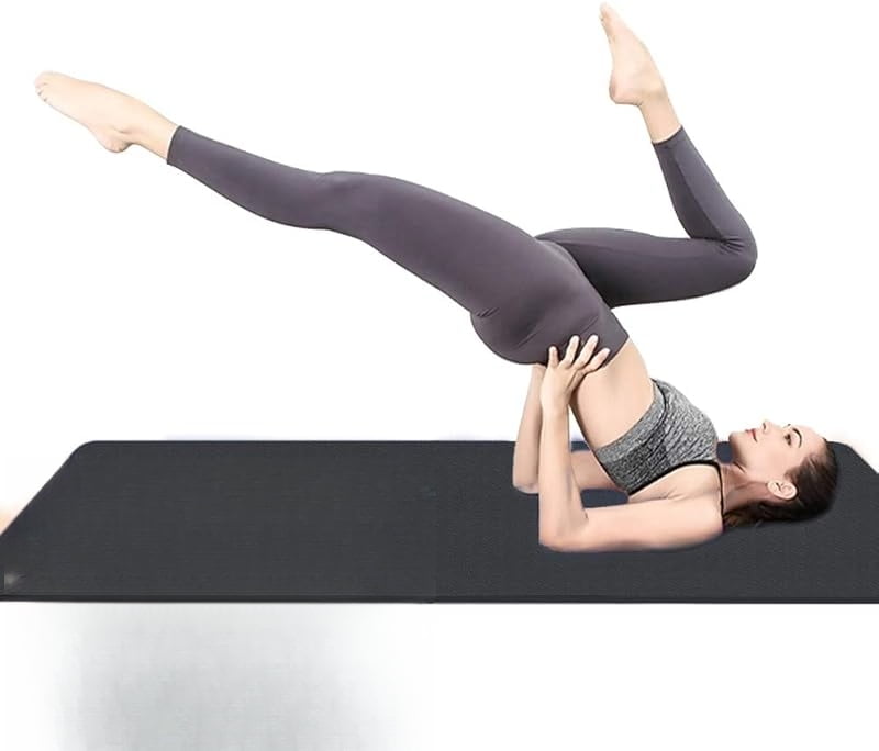 Extra Thick TPE Yoga Mat - 72"x 32" Thickness 1/2 Inch -Eco Friendly SGS Certified - With High Density Anti-Tear Exercise Bolster For Home Gym Travel & Floor Outside
