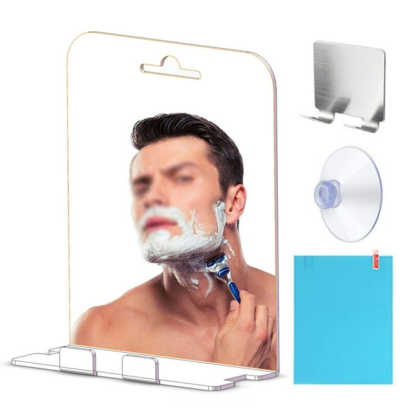 Shower Mirror for Shaving - with Holder Fogless Shower Mirror Wall-Mounted Shaving Mirror for Bathroom