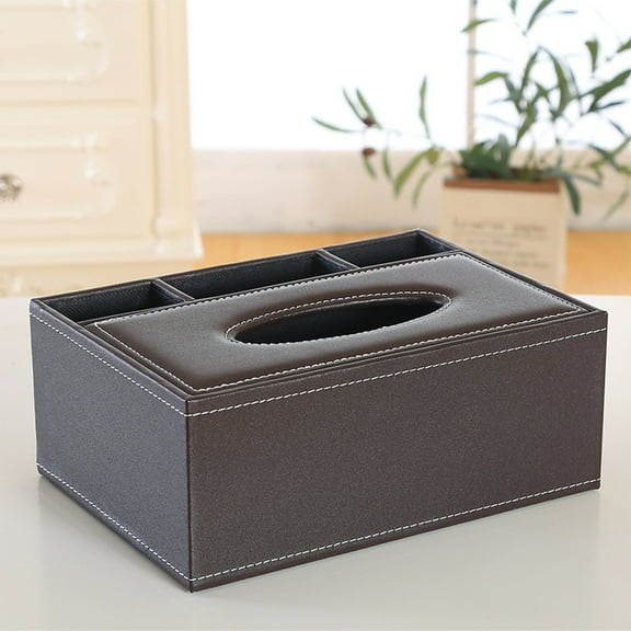 Gallickan Remote Control Holder, Multifunctional Cardboard Box Organizer for Paper Napkins Household Items, Storage Box for Electronics Living Room Decor, Brown