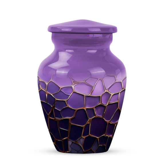 Yatskia Gold and Purple Urns For Human Ashes Adult Man& Women, Small Urns For Human Ashes Keepsake, (Classic Pack of 1, 3 Inch)