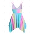 thumbnail image 3 of Tankini de Pañuelo de Arco Iris de Talla Extra Rosegal  Mangas largas de talla grande, 3 of 5