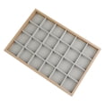 thumbnail image 3 of REGALWOVEN Womens' Wood Accessory Trays with Removable Dividers, Accessory Organizer Drawer Light Brown 24 Grid Tray, 3 of 7
