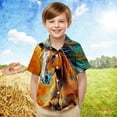 thumbnail image 2 of LIBRCLO Kids Button Down Shirts for Boys Size 5 Years Short Sleeve Summer Beach Shirts Casual Cowboy Prints Shirt Multicolor, 2 of 8