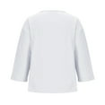thumbnail image 6 of ZyeKqe Cotton Linen Tops for Women 3/4 Length Sleeve Shirts Casual V Neck Top Loose Fitted Blouses, 6 of 8