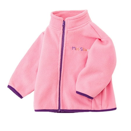 

SYNPOS 2-10Y Child Girl Boy Solid Color Zip Up Fleece Jacket Coat with Pocket