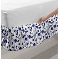 thumbnail image 2 of Botanical Bed Skirt, Floral Theme Bluish Wildflowers Images in Watercolor Paint Spring Fashion Art, Elastic Bedskirt Dust Ruffle Wrap Around for Bedding Decor, 4 Sizes, Multicolor, by Ambesonne, 2 of 2