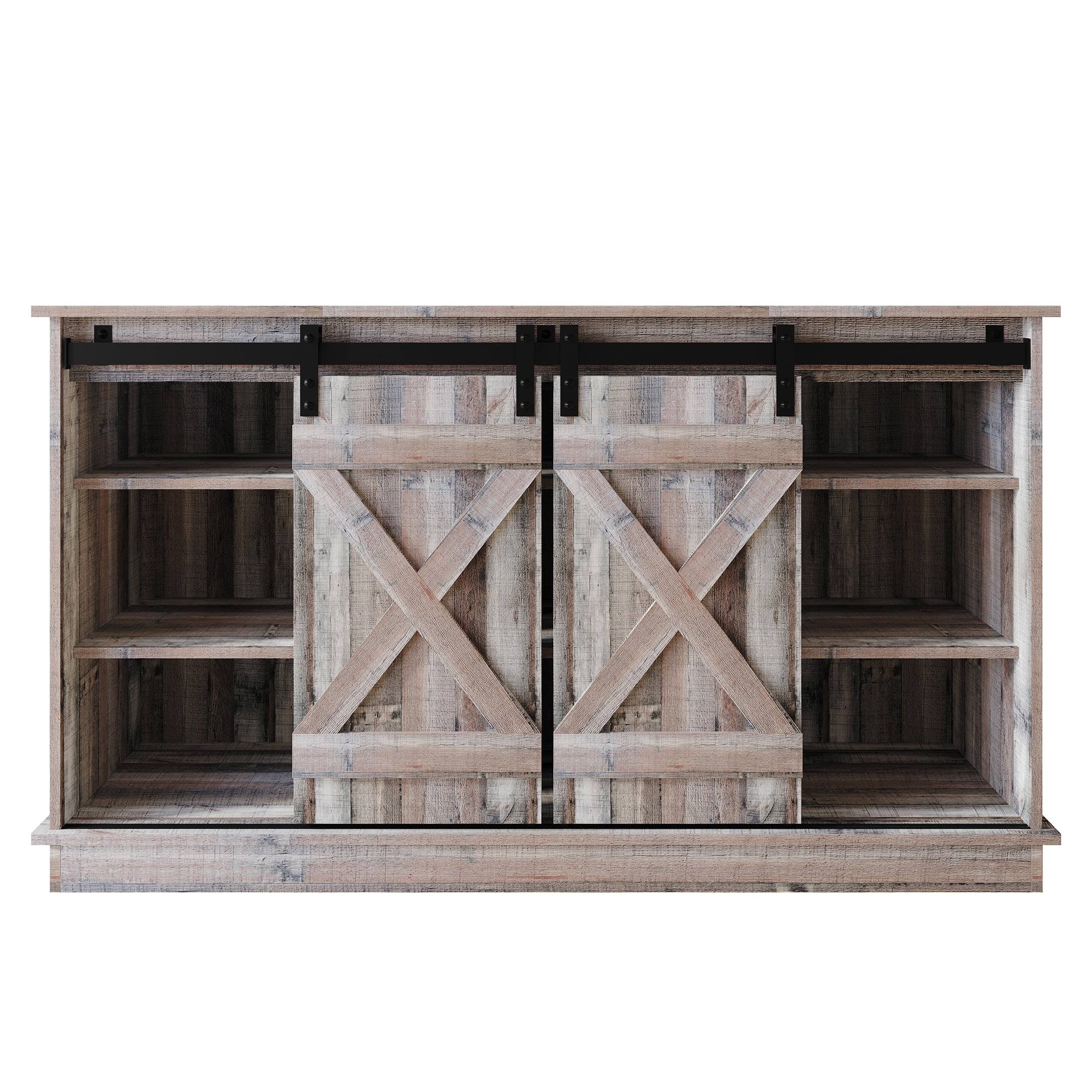 Castle Place Vintage 54" TV Stand Console for TVs up to 65", Natural Oak