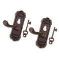 thumbnail image 1 of 2 Piezas 1:12 Escala Pomo de Puerta Manija Derecha Llave Accesorio de Bricolaje Sunnimix Cerradura y llave de casa de muñecas, 1 of 8