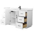 thumbnail image 2 of Elan TK 60" White Single Vanity & Giotto Quartz Top (1-Hole) & Black Trim, 2 of 5