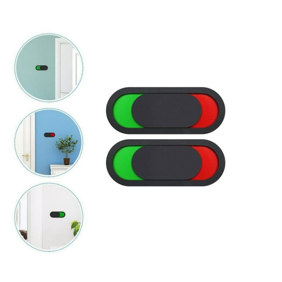 QZS Privacy Door Sign,Pack of 2 Door Indicator Vacant Occupied Sign for Conference,3.9x1.6In Black No Words Sign for Home Office Store Hotle