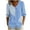 Blue, variant on Womens Striped Peter Pan Collar Blouse 3/4 Sleeve Button Front Mixed Stripe Relaxed Fit Casual Spring Summer Lightweight Breathable Woven Top