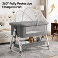 thumbnail image 5 of Chastar Bassinet Bedside, Portable Baby Crib with 6 Adjustable Heights and Breathable Mesh Panels, Foldable, Gray, 5 of 9