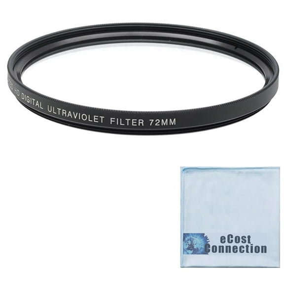 72mm Pro Series High Resolution Digital Ultraviolet UV Protection Filter & an eCostConnection Microfiber Cloth