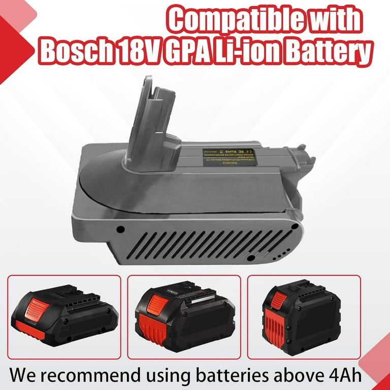 Battery Adapter For Bosch 18V To V8 Vacuum Cleaner - Power Your Dyson V8 With Bosch Batteries!