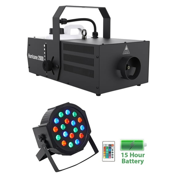 Chauvet DJ Hurricane 2000 Professional DMX Fog Machine Fogger Battery Par Light