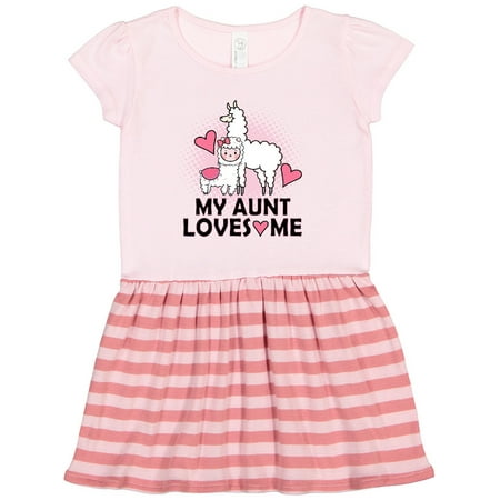 

Inktastic Aunt Loves Me Llama Niece Girls Gift Toddler Girl Dress