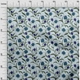 thumbnail image 3 of oneOone Tissu Rayonne Bleu Sarcelle Floral Rétro Matériel de Couture Imprimé Tissu au Mètre 56 Pouces de Large, 3 of 5