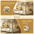 thumbnail image 4 of Metal Full Bunk Bed, Full over Full Metal Bunk Bed, Modern Retro Full Size Bunk Bed Frame with Ladder and Safety Guardrails, for Teens Adults, No Box Spring Needed, Sliver, 4 of 9