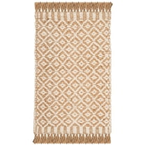 SAFAVIEH Natural Fiber Johanna Geometric Jute Area Rug, Natural/Ivory, 2'3" x 4'
